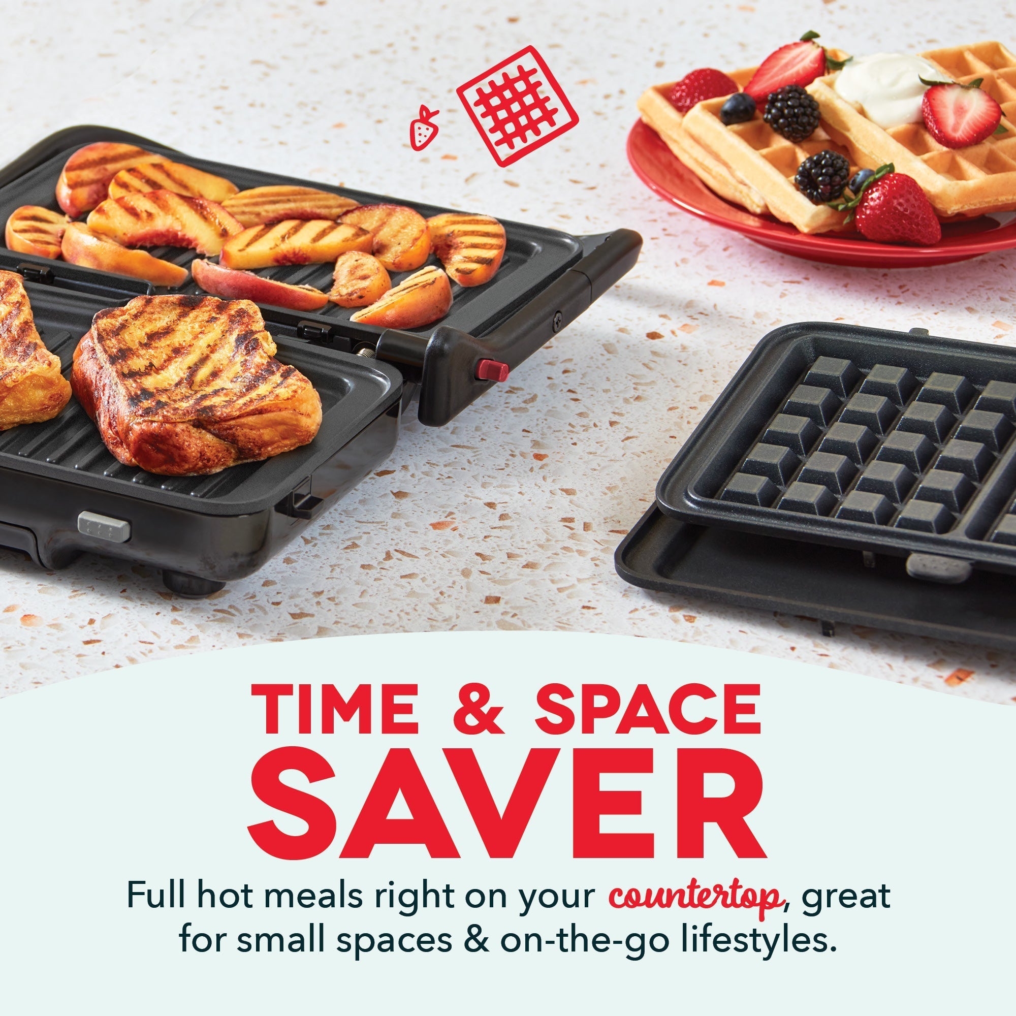 Flex Press Grill System 2pc Plate Pack Waffle