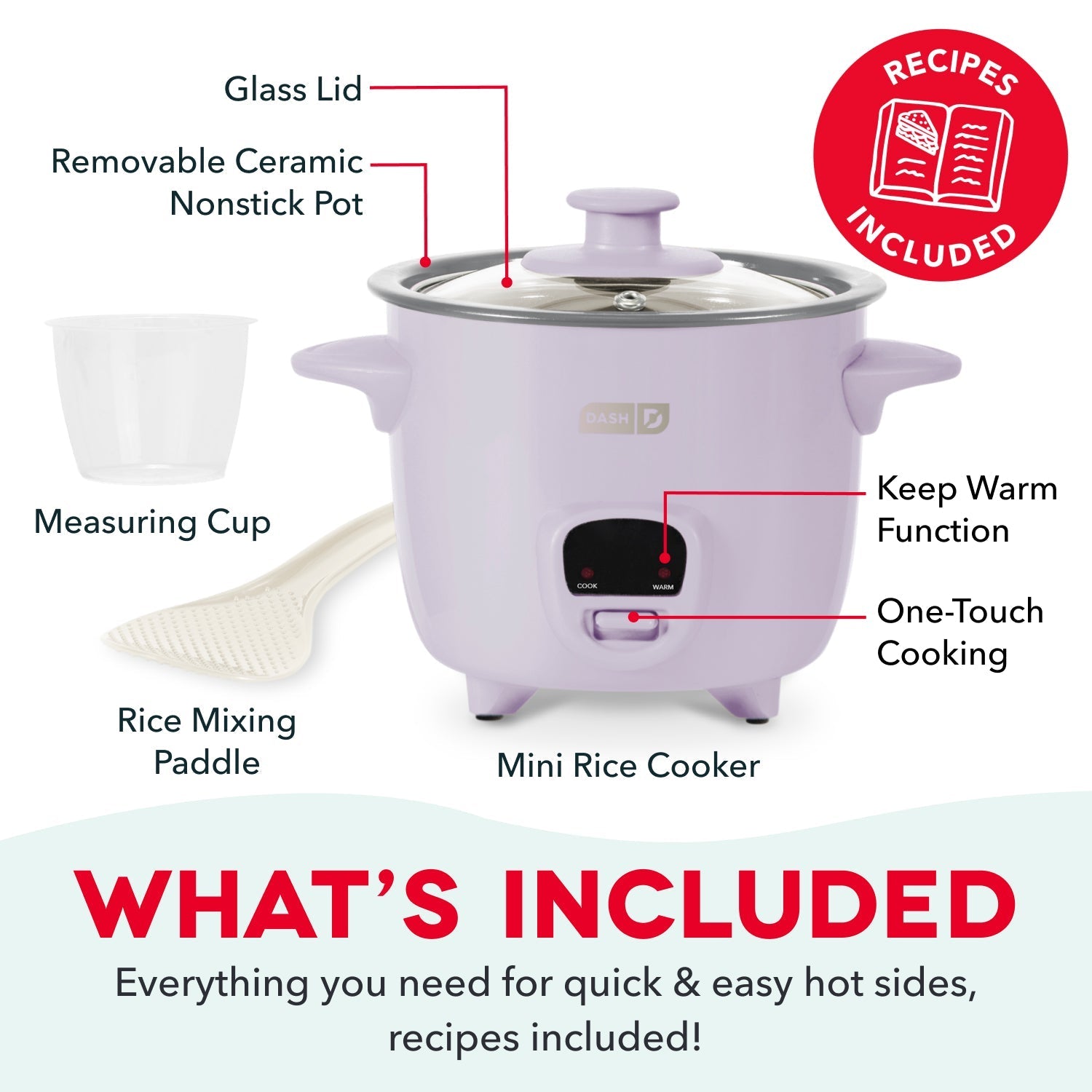 Mini Rice Cooker with Keep Warm