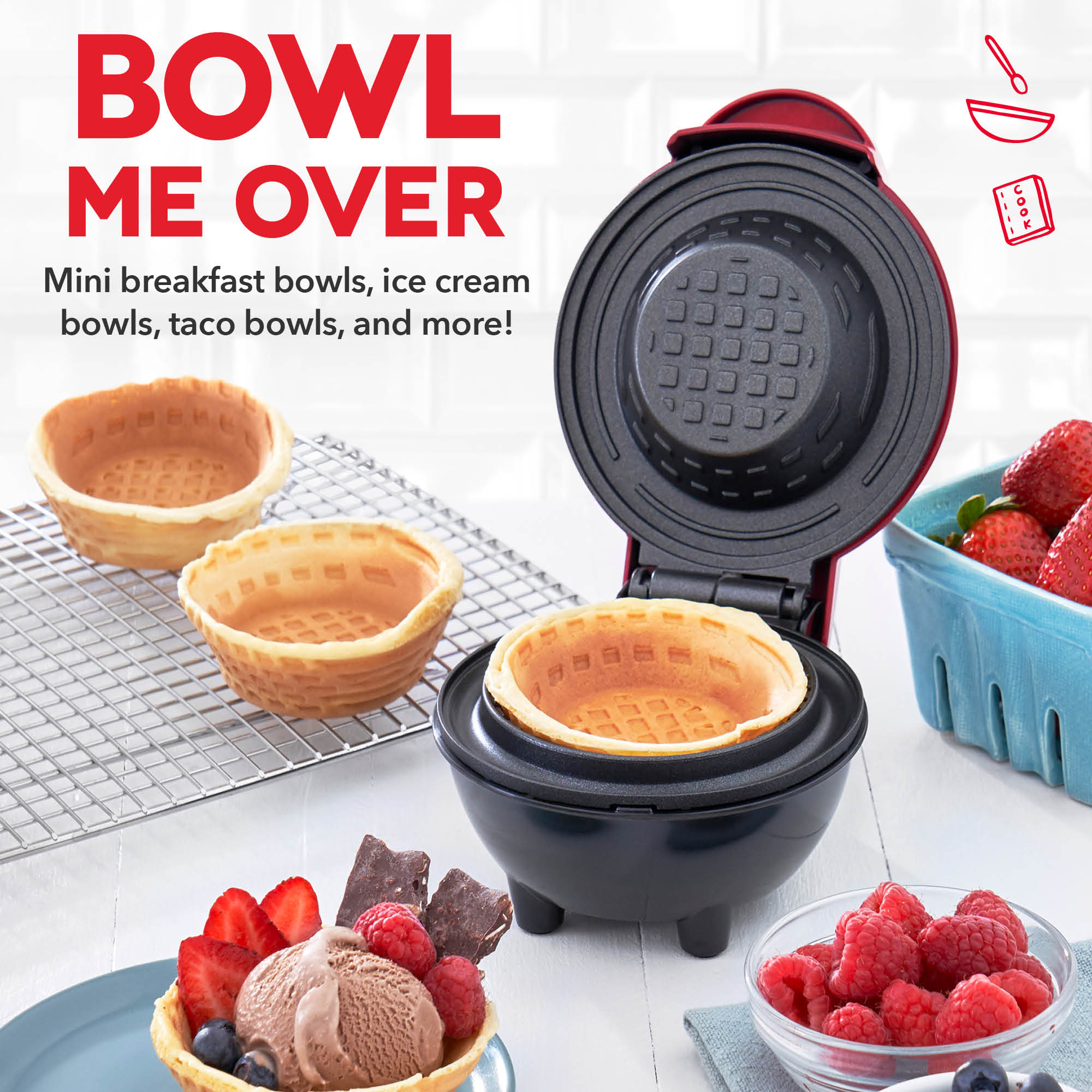Mini Waffle Bowl Maker