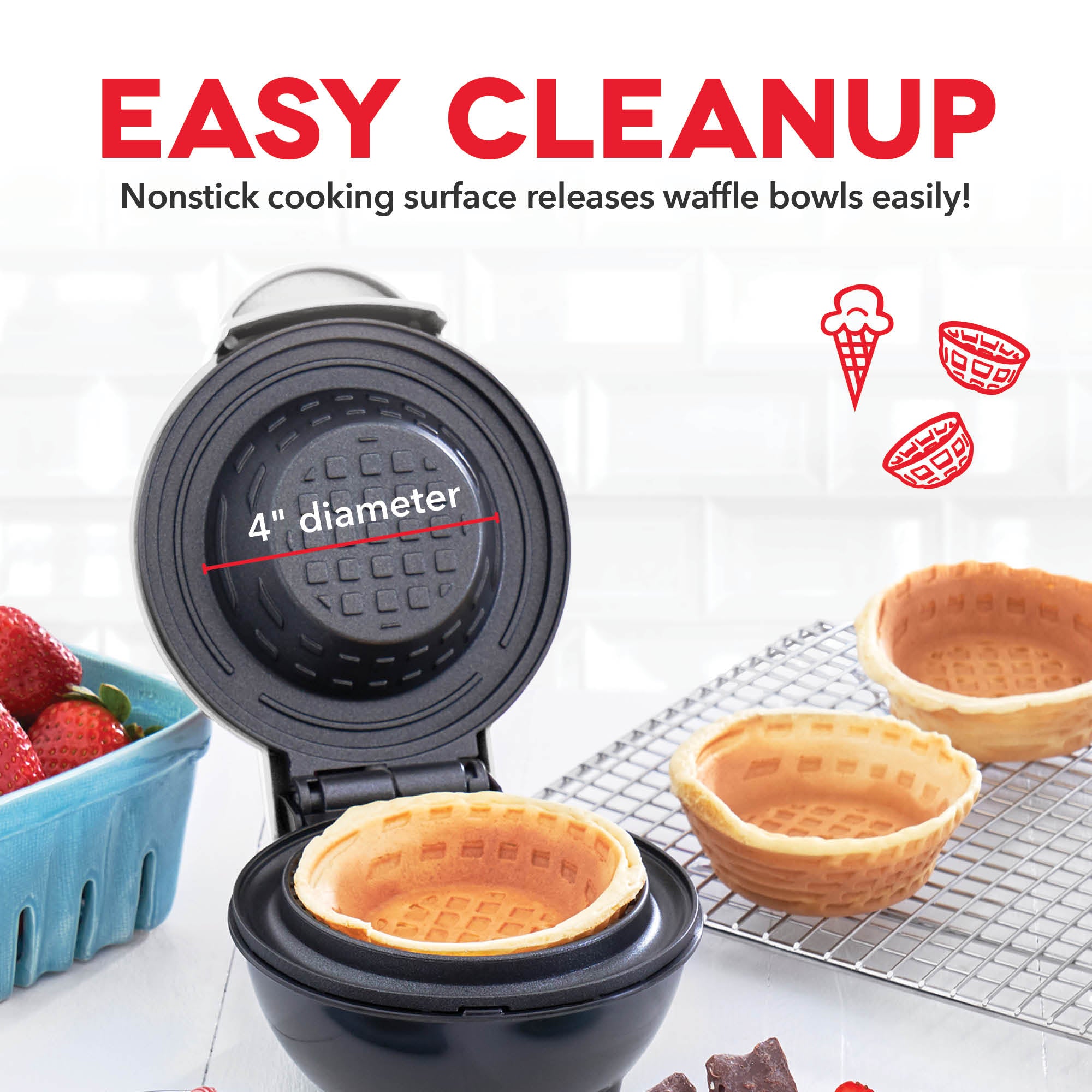 Mini Waffle Bowl Maker