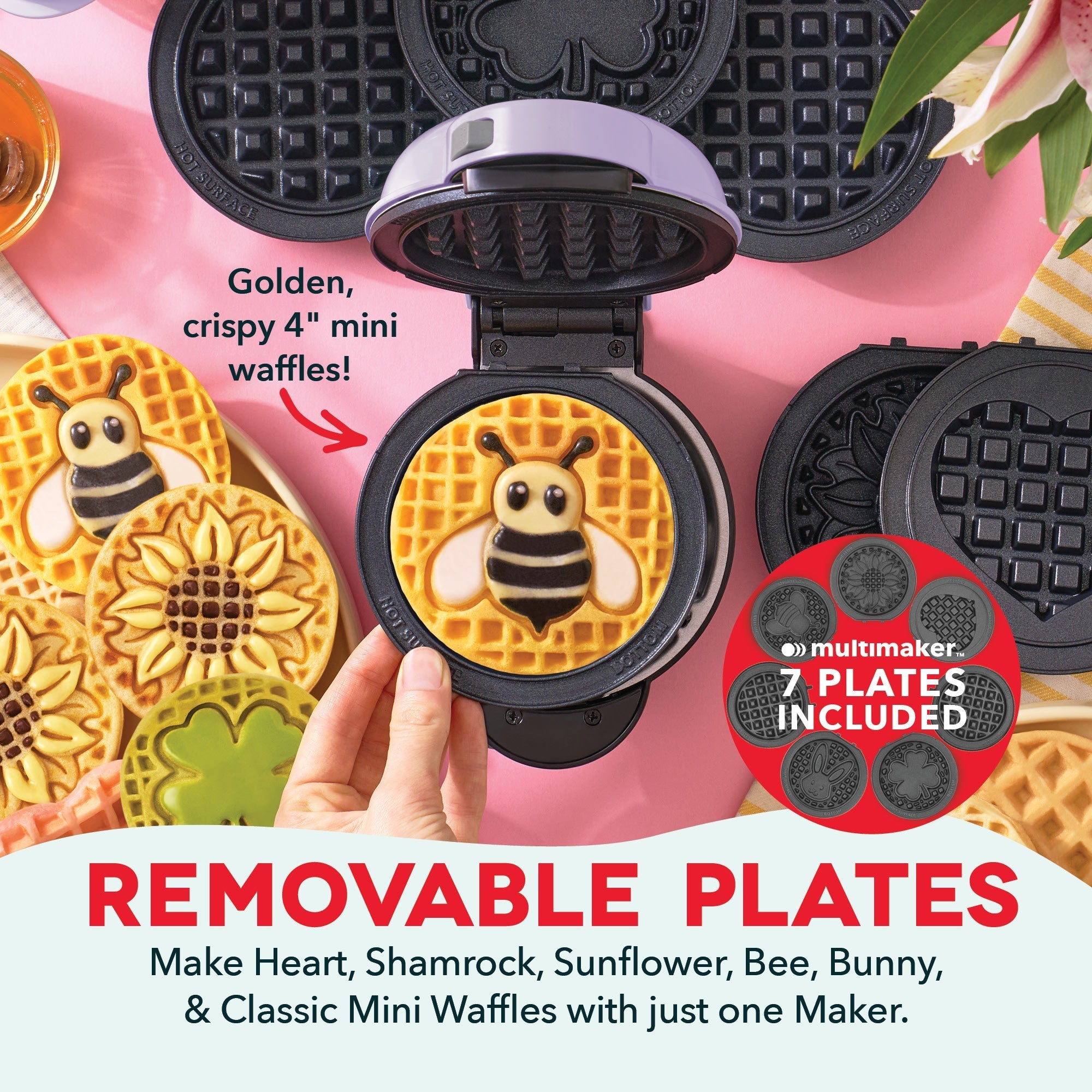 MultiMaker® Mini System with Removable Plates: Waffle & Griddle